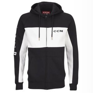 CCM I Hoodie Men's Black & White Zip Historical Size Medium New with Tags NWT